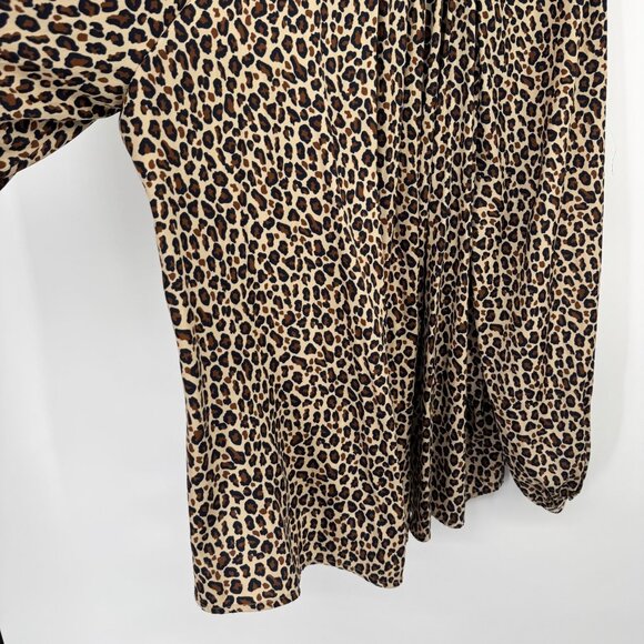 Crown & Ivy Womens Leopard Print Long Sleeve Blouse Tassel Detail size 2x plus - Picture 11 of 11